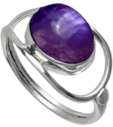 I-be, Amethyst lila Edelstein Ring oval 925 Sterling Silber, 100312-2B/8x10 (56)