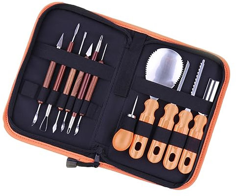 PRETYZOOM 12-Teiliges Set Schablonen zum Schnitzen von Kürbissen Holzschnitzwerkzeuge Halloween Kürbis Schnitzmesser Set Schnitzwerkzeuge für Halloween Dekoration schmücken