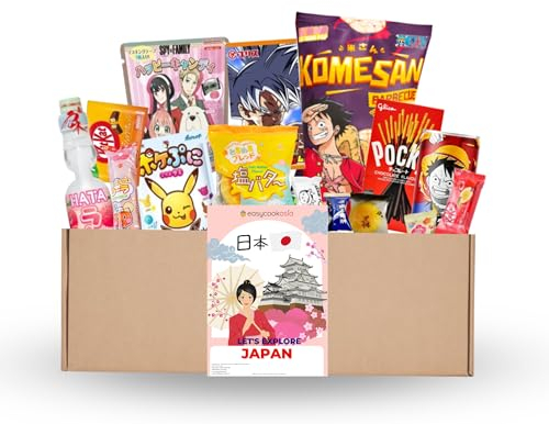 Entdecke die Vielfalt: Überraschungs-Japanische Snack Box mit Animation Charactered Snacks, Trendy Mochi & Süßigkeiten (Japan Snack Box S (15set))