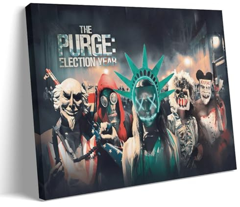 KOPTEW The Purge Crime Movie Art Poster Dekorative Malerei Leinwand Wandkunst Wohnzimmer Poster Schlafzimmer Malerei,Wandkunst Bilddruck Moderne Familienzimmer Dekor 12x18inch(30x45cm)