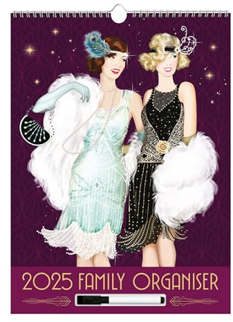 Claire Coxon Art Deco 2025 Familienplaner Wandkalender