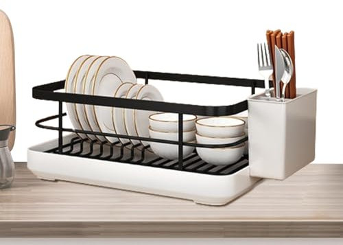 Escurridor de Cocina, | Escurridor de Platos Multifuncional con Soporte para Cubiertos, Organizador de vajilla, escurridor de Platos con escurridor para Cuencos y Platos