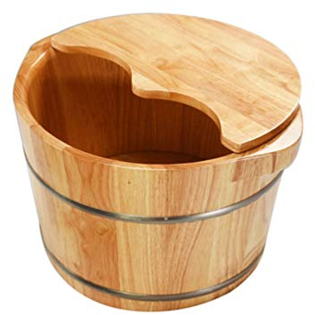 GSKDBCC Fußbadewanne aus Holz, Fußbadewanne aus massivem Eichenholz, Fußbadewanne, Fußwaschbecken für Fußbad (Größe: B), Geschenk (Grün A) Chaser of Light