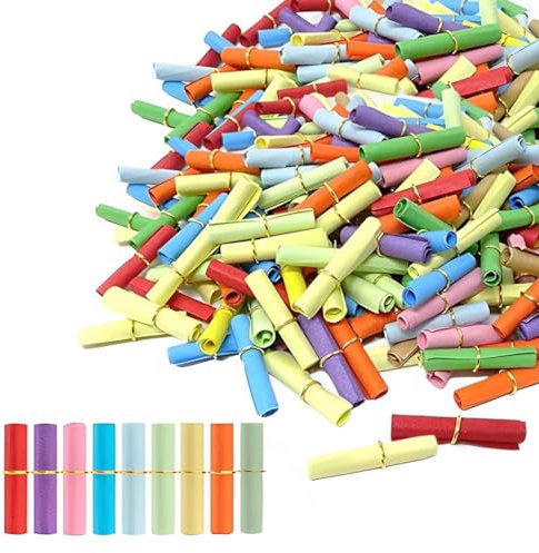 Lose 200 Stück Lose zum Selber Beschriften Leere Bunte Kleine Zettel Beschriften Lose Bunte Mischung Kleine Zettel Beschriften für Kindergeburtstag Adventskalender oder Geburtstag lose