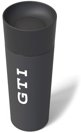Volkswagen 3A5069604A Thermobecher Trinkbecher GTI Design Trinkflasche Logo Schriftzug, 485ml, Edelstahl, schwarz