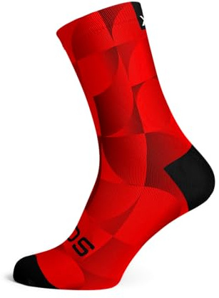 Sox Footwear Solid Red Crew Socks, red, 38-42