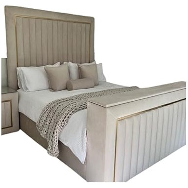 Appleton Upholstered TV Bed Frame with Built-in Storage, Integrated TV Lift and Remote Control (King (U.K. Standard))