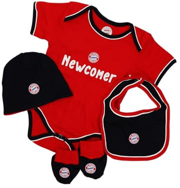 FC Bayern München | Geschenkbox | Baby | Newcomer | Unisex | Rot I Babygeschenk I Geburt I Größe 68