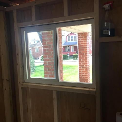 Horizontale Kellerfenster, bündig montierter Aluminiumrahmen, kleine Größe, 110 x 35 cm, weißes Glas und Bildschirm-Ersatz