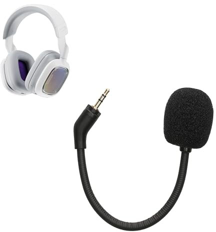 kwmobile Microfono Ricambio Cuffie Gaming Compatibile con Logitech Astro A30 Cuffie - Jack 3,5mm - Cavo 10 cm - nero