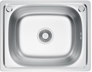Melanstar Fregadero de acero inoxidable, 1 lavabo, incluye sifón y orificio para grifo (40 * 50cm)