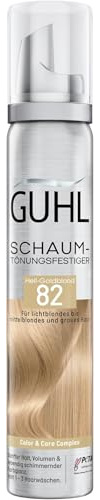 Guhl Schaum-Tönungsfestiger - Farbe 82 - Hell-Goldblond - Für lichtblondes und mittelblondes und graues Haar - Sanfter Halt, Volumen und Farbglanz - Hält 1 bis 3 Haarwäschen (Packung mit 5)