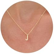 HANLI Kette Gold Damen - 14K Gold Vergoldet Goldkette mit Buchstaben Kette Damen Halskette Schmuck Personalisierte Geschenk für Frauen Mädchen Freundin