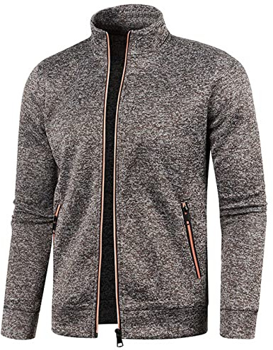 Sweat Zippé Homme Veste Sport Vestes en Tricot mi Saison Coupe Vent Running Jacket Col Mao Bombers De Randonnée Survêtement Respirant Aviateur Couleur Unie Blouson Minimaliste Vetements M-5XL
