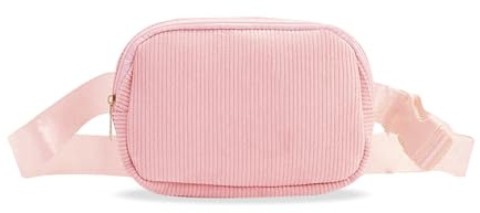 Sac Banane en Velours Côtelé, Sac Bandoulière Sac Banane Femme Bandoulière en Velours Côtelé Sac de Voyage, Cadeau pour Femmes Filles (Rose)