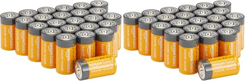 Amazon Basics 48-Pack C Cell All-Purpose Alkaline Batteries, 1.5 Volt, 5-Year Shelf Life
