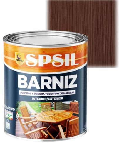 SPSIL Barniz Madera y Pintura para Madera Wengue 750ml, Lasur Protector con Secado Rápido y Alta Durabilidad, Ideal para Uso Interior y Exterior en Todo Tipo de Superficies de Madera