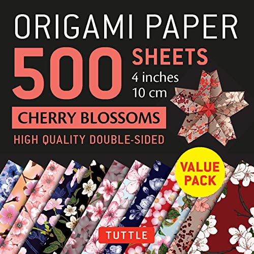Origami Paper 500 Sheets Cherry Blossoms 4 (10 CM): Tuttle Origami Paper: High-Quality Double-Sided Origami Sheets Printed with 12 Different Patterns: High-quality Double-Sided, 4 inches 10 cm