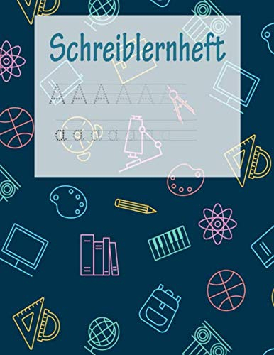Schreiblernheft: ABC Vorbereitung | Alphabet Druckbuchstaben lernen | Grundschule und Vorschule | Schreiblernheft | Sportlich