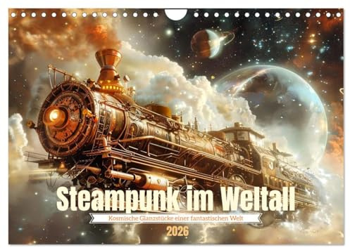 Steampunk im Weltall (Wandkalender 2026 DIN A4 quer), CALVENDO Monatskalender: Kosmische Glanzstücke (CALVENDO Wissenschaft)