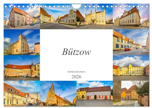 Bützow Impressionen (Wandkalender 2026 DIN A4 quer), CALVENDO Monatskalender: Zwölf wunderschöne Bilder der Stadt Bützow (CALVENDO Orte)