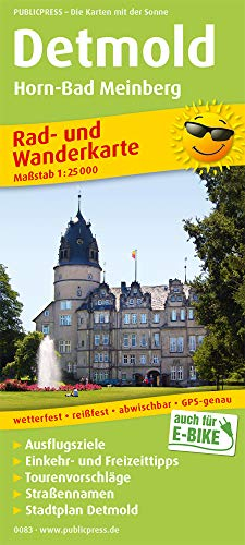 Detmold, Horn-Bad Meinberg: Rad- und Wanderkarte mit Ausflugszielen, Einkehr- & Freizeittipps und Stadtplan Detmold, Straßennamen, wetterfest, ... 1:25000 (Rad- und Wanderkarte: RuWK)