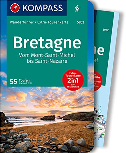KOMPASS Wanderführer Bretagne, vom Mont-Saint-Michel bis Saint-Nazaire, 55 Touren: mit Extra-Tourenkarte, GPX-Daten zum Download