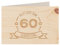 Holzgrußkarte - ALLES GUTE 60 GEBURTSTAG - 100% handmade in Österreich - Postkarte, Geschenkkarte, Grußkarte, Klappkarte, Karte, Einladung, Glückwunschkarte Zirbe