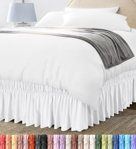 Utopia Bedding Jupe à Volants élastique Full Blanc