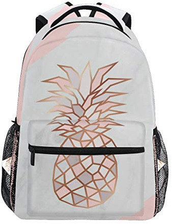 Rucksack mit Ananas-Marmorhintergrund, Schultasche, Reiserucksack für Studenten, Männer, Frauen, Laptop-Rucksack, lässiger Tagesrucksack für Reisen/College/Arbeit