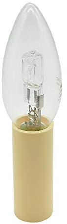 6 St. E14 Kerzenhülse 65mm Elfenbein Creme Antik Kunststoff glatt poliert für Kerzenfassung Kronleuchter Lüster Kerzenhülle Fassungshülse