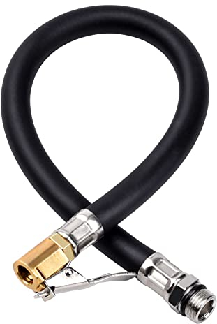WEAVERBIRD Tire Valve Extension Tube,Portable Compressor Air Expansion Hoses&Standard Tire Valve Fine-Grained Air Lock Chucks,370mm Long Rubber Hose,Tire Inflator Pump Hose,Tire Inflation Hose Replace