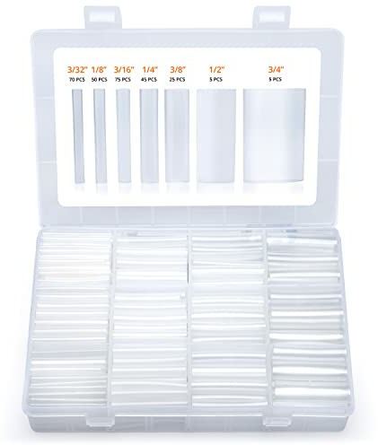 Wirefy Heat Shrink Tubing Kit - 3:1 Ratio - Adhesive Lined - Waterproof Marine Grade Wire Shrink Wrap Tubing - Industrial Heat-Shrink Tubing - White - 275 PCS