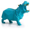 HAUCOZE Nilpferd Arts Skulptur Modern Figuren Statue Tier Geschenk Dekor Polyresin Blau 18cm