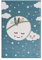 carpet city Kinderteppich Kinderzimmer Blau - 80x150 cm - Mond Sterne - Kinderzimmerteppiche Mädchen Jungen - Babyzimmer-Teppich - Spielteppich - Sternenteppich