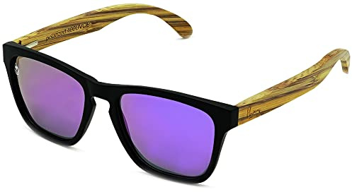 Phieres Phiabolus I Black Gray Polarized | Bambus Sonnenbrille für Herren und Damen | Schwarz