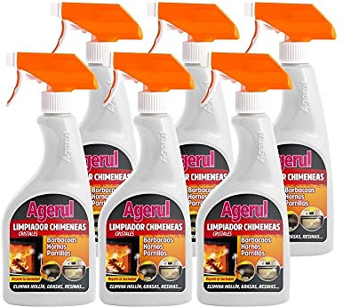 Limpia Chimeneas, Barbacoas, Hornos y Parrillas Agerul 500ml. Pack de 6 unidades.