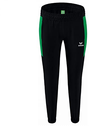 Erima Damen Team Basic Präsentationshose (1102246), schwarz/smaragd, 40