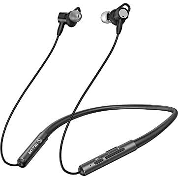 TELLUR Ego in-Ear Bluetooth Headphones, Multipoint, Active Noise Cancellation, IPX4 and Lightweight -> Ideal for Sports and Training, BT 5.0, Magnetic Closure, Up to 9 Hours of Playback, Black