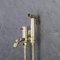 Pkfinrd Wasserhähne, Duschset, handgebundenes WC-Bidet-Sprühgerät, Messingarmatur, massiver Edelstahl-Sprüher, Duschset/2 (Farbe: 2)