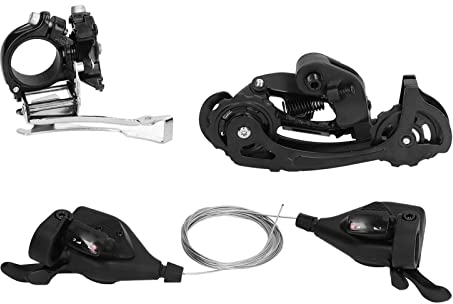 Gatuxe Bike Speed Group Set, bidirektionaler Zug, strapazierfähige H/L-Einstellschraube, rostfreier Bremshebel-Schalthebel mit vorderem und hinterem Umwerfer für 10 Mountainbikes