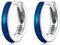 Qings Creolen Kleine Blaue Damen - 925 Sterling Silber Emaille Kleine Knorpel Creolen Huggie Hypoallergen Schmuck Geschenk für Frauen Mädchen Männer