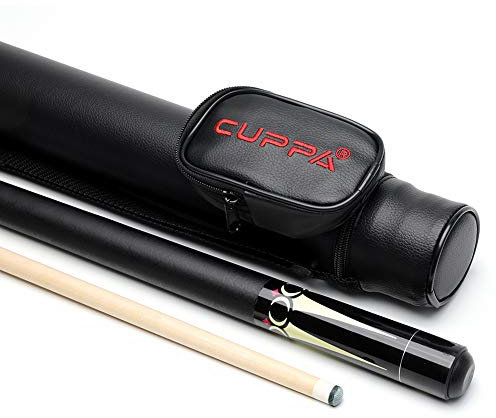 CUPPA Palo de Taco de Billar con Juego de Estuche Opciones de tamaño de Punta de 13 mm / 11,5 mm / 10,5 mm (13mm, Negro)