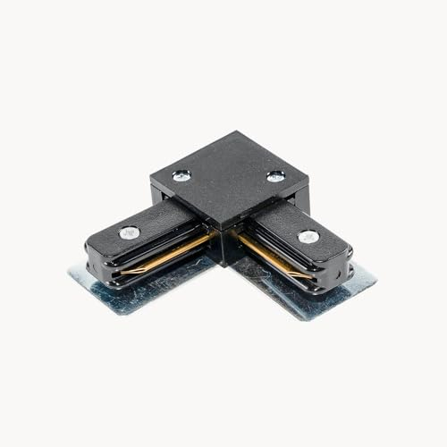 Qub L-Verbinder für 1-Phasen-Schienensystem – Eckverbinder für Stromschienen – Schwarz – Erweiterbar & LED-kompatibel