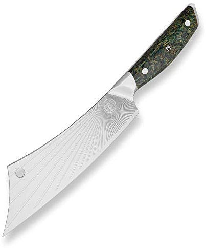DELLINGER Sandvik Green Northern Sun BBQ Max – Küchen-, Allzweck und Schneidemesser & schwedischer Sanvik Edelstahl & ergonomischer Griff, Klinge 210 mm