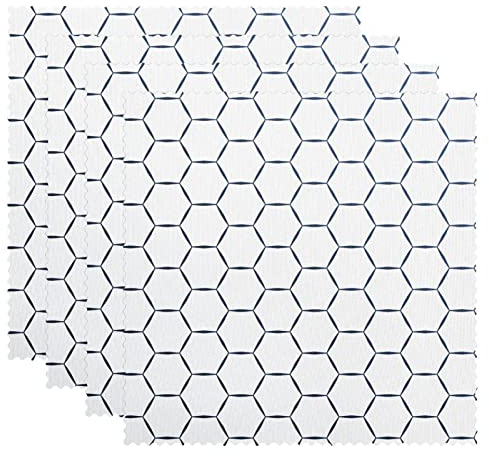 Tischsets 4er Set Modern für den Esstisch,Sechseck weiß