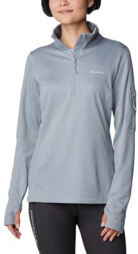 Columbia Park View Grid Fleece Half Zip, Jersey de lana Donna, Cirrus Grey,