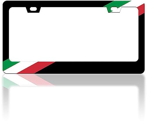 Nummernschild-Rahmen mit italienischer Flagge, lustig, patriotisch, Grün, Weiß, Rot, Auto-Zubehör, Halterung, Edelstahl, Nummernschild für Damen und Herren, 15,2 x 30,5 cm