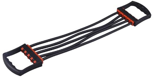 Brust-Expander, Abnehmbar, 5 Fitness-Widerstandsbänder, Brustmuskel-Krafttraining, Zugseil, Elastisches Fitness-Widerstandsband, Brust-Expander-Seil, Brust-Muskelkraft-Trainingsgerät(Schwarz), Br