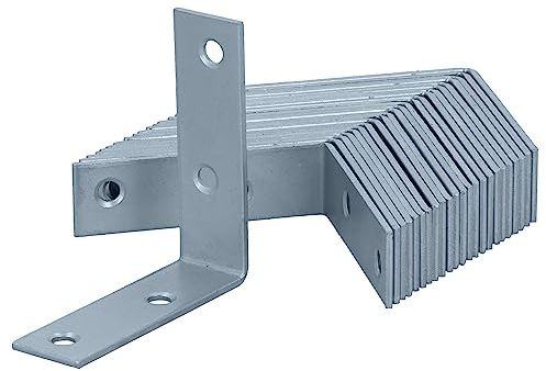 HELPMATE – 24 Stück Stuhlwinkel 60x60x18 mm – Winkelverbinder galvanisch verzinkt & blau passiviert – Möbelwinkel mit hervorragendem Korrosionsschutz, stabil & langlebig – einfache Montage
